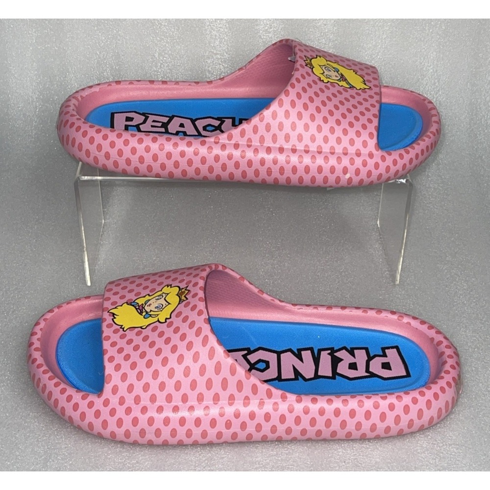 Ground Up Princess Peach Slides Slip On Pink Sandals Super Mario Women's Size 10 - Picture 2 of 16